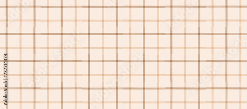 Beige seamless windowpane pattern. Checkered plaid repeating background. Tattersall tartan texture print for textile, fabric. Repeated neutral vichy check wallpaper. Vector gingham backdrop photo