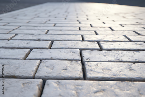Paving slabs in the city, closeup of photo.