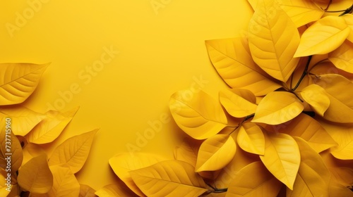 A background of juicy leaves. Yellow foliage, abstract background, natural texture. A place for the text.