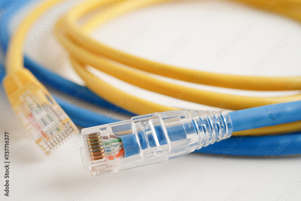Ethernet cable for connect to wireless router link to internet service provider network. Ethernet cable for connect to wireless router link to internet service provider network.