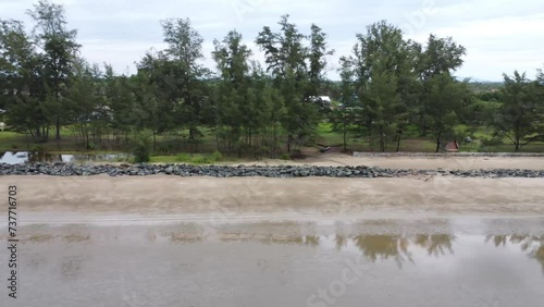 View of a quiet beach, with a beautiful stretch of sand in Pagatan photo