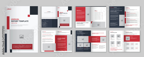 Design annual report, Red and Black Color vector template brochures, a4 size. Modern abstract template