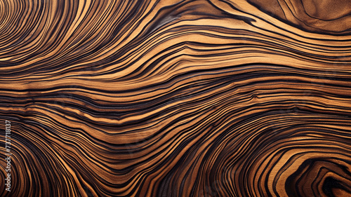 Waves of Elegance: Textured Walnut Wood Grain in Close-Up