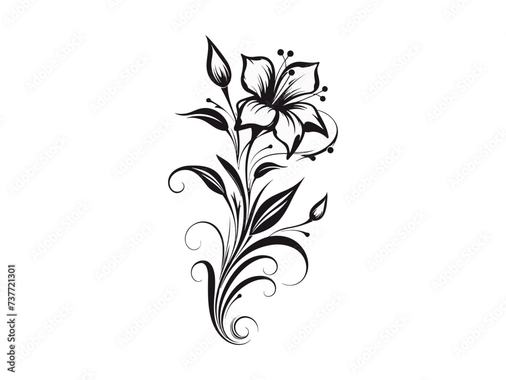 Beautiful minimalist flower illustration art. Beautiful minimalist flower illustration art.