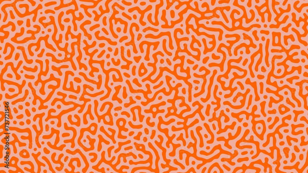 Animated orange Turing pattern background 