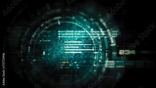 Wallpaper Mural Data matrix simulation UI with cutting-edge digital environment with a dynamic and immersive display of interconnected data matrix information networks systems background Torontodigital.ca