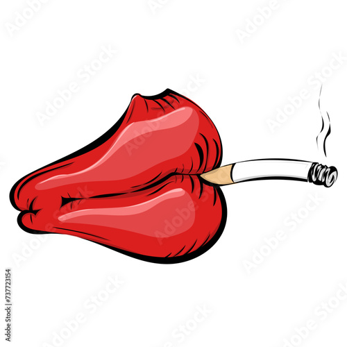 Rauchende Lippen
