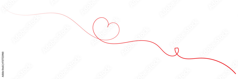 Hand drawn heart line art banner background transparent isolated