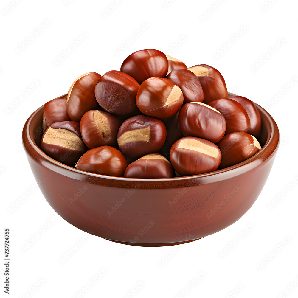 Obraz premium Bunch Of Brown Chestnut With A Spiky Shell, Blank Isolated on transparent background