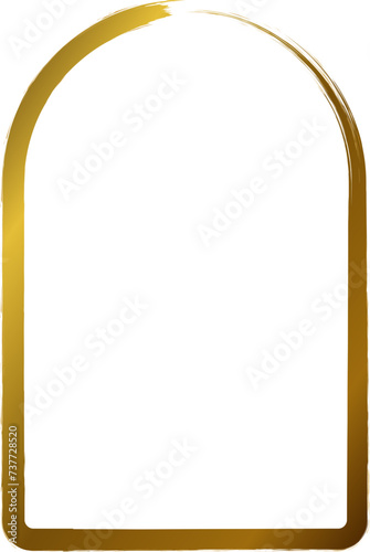 Golden Brush Stroke Grungy Textured Frame