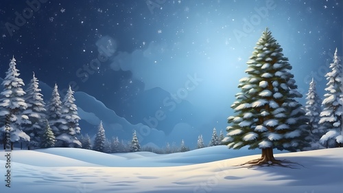 christmas tree with snow © Ashan