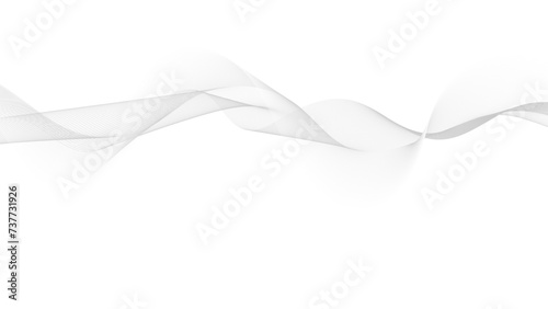 Wave line of flowing particles abstract vector background, smooth curvy shape fluid array. shape blended mesh, future technology relaxing wallpaper.