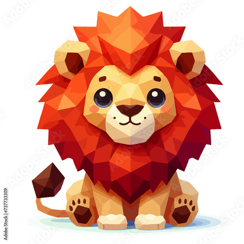 flat vector logo of a lion © Muhammad