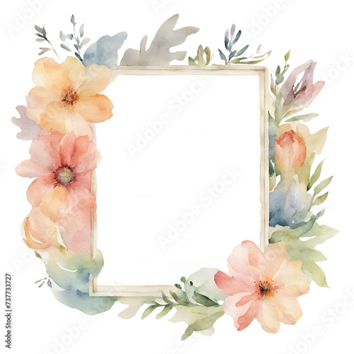 light watercolour flower frame - 1