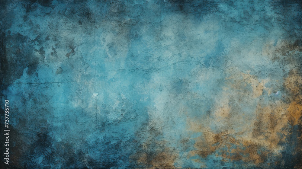 Bold grunge blue background exudes rugged charm with distressed textures, Ai Generated.