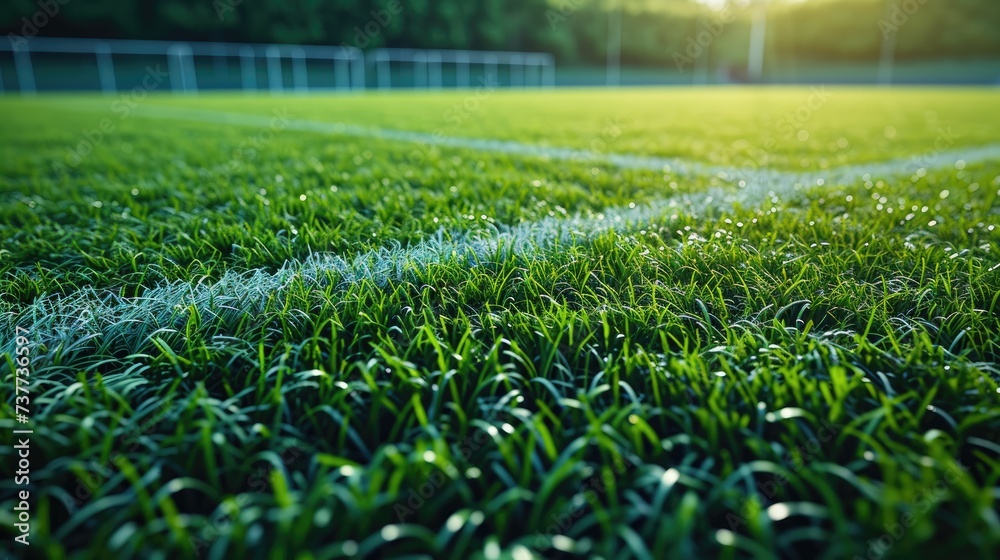 Fresh green grass, perfect for football sport, inviting play and performance. Ai Generated. Fresh green grass, perfect for football sport, inviting play and performance. Ai Generated.