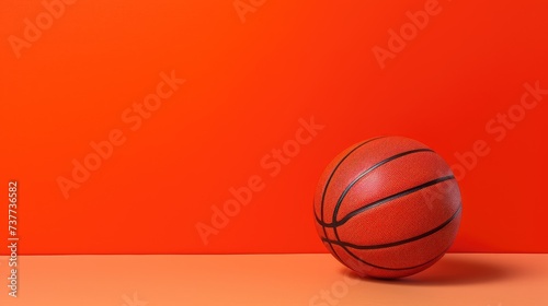 Basketball on vibrant color background a striking and dynamic sports composition. Visual energy, Ai Generated.