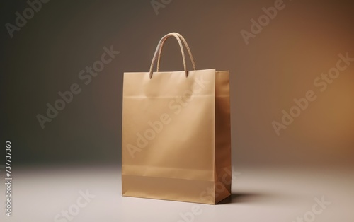 Isolated unlabeled paper shopping bag, promotional discount background, eco-friendly shopping bag, seasonal promotion, summer sale