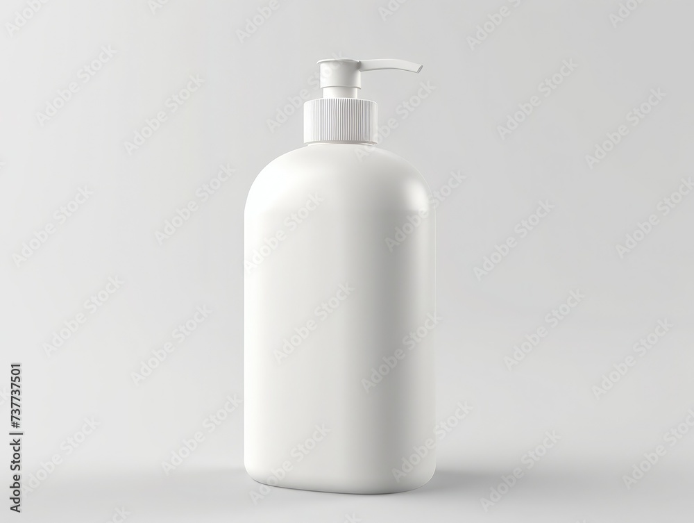 White push bottle on white background, push bottle mockup, cosmetic push bottle White push bottle on white background, push bottle mockup, cosmetic push bottle