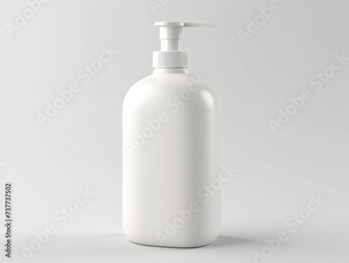 White push bottle on white background, push bottle mockup, cosmetic push bottle