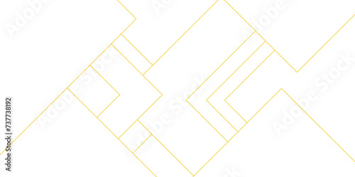 Abstract gold and orange blueprint background architecture and technology bright lines. Geometric squares with digital connection of lines. White transparent material in triangle design