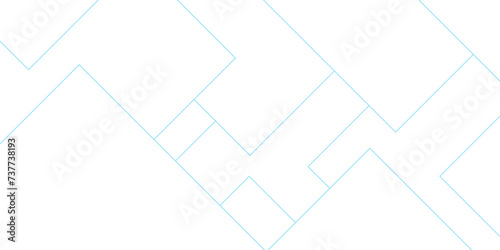 Abstract blue and white blueprint background architecture and technology bright lines. Geometric squares with digital connection of lines. White transparent material in triangle design