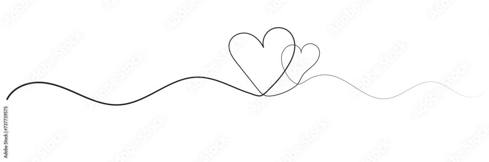 Hand drawn heart line art banner background transparent isolated Hand drawn heart line art banner background transparent isolated