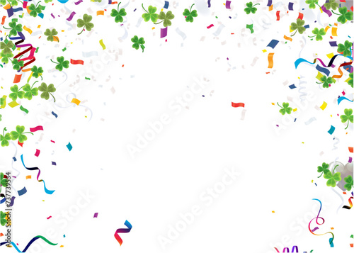  Banner with Clovers and traditional symbols. Perfect for wallpapers, pattern fills, web backgrounds, st patrick's day editable text effect with st patrick's day element