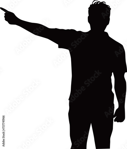 指をさす男性のシルエット