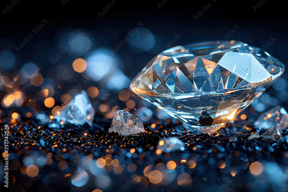 Diamonds on dark background. Diamonds on dark background.