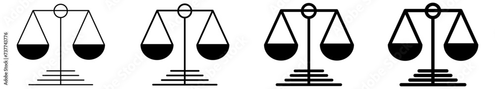 Balance icon. Justice vector icon. Judge flat sign design. Law balance symbol pictogram. UX UI icon Balance icon. Justice vector icon. Judge flat sign design. Law balance symbol pictogram. UX UI icon