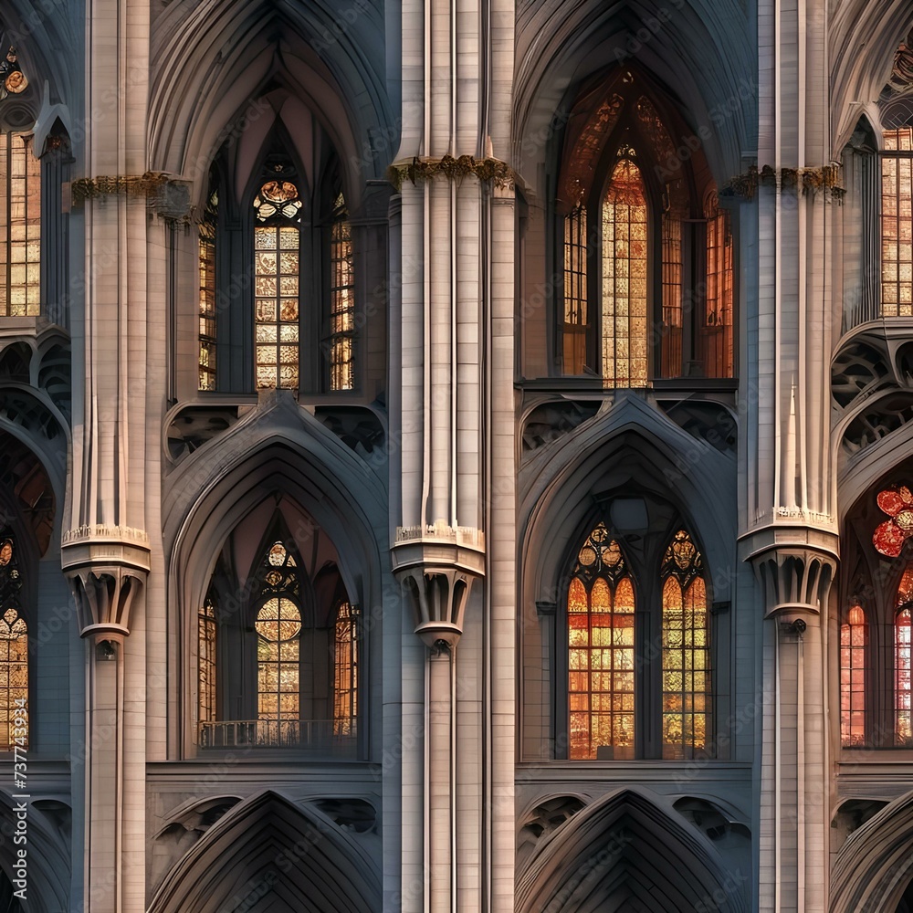 Gothic cathedral, Majestic cathedral with towering spires and intricate ...