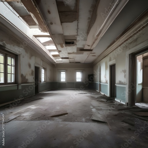Haunted asylum, Abandoned asylum with broken windows and eerie sounds emanating from within3