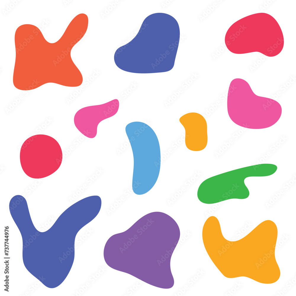 Abstract spots, Set of colorful spots on white background Abstract spots, Set of colorful spots on white background