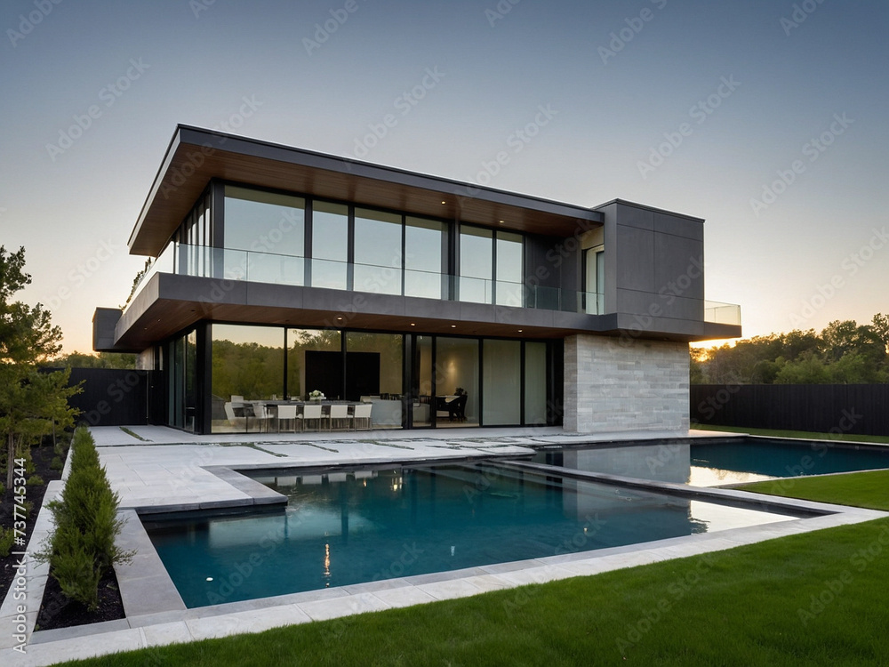Bare Concrete House Elegance, A Minimalist Concrete house Exterior