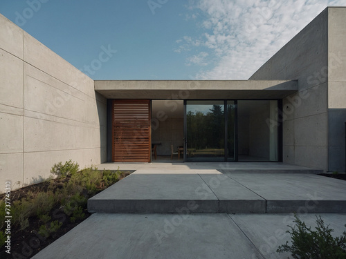 Bare Concrete House Elegance, A Minimalist Concrete house Exterior