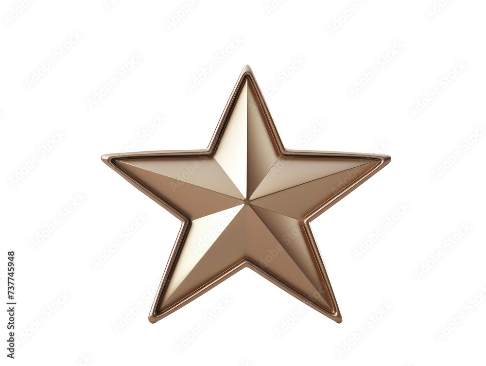 Gold star ioslated on transparent background