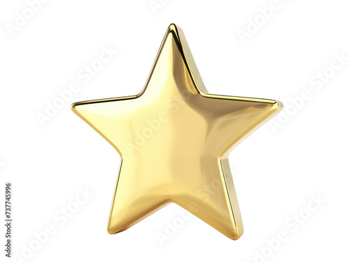 Gold star ioslated on transparent background