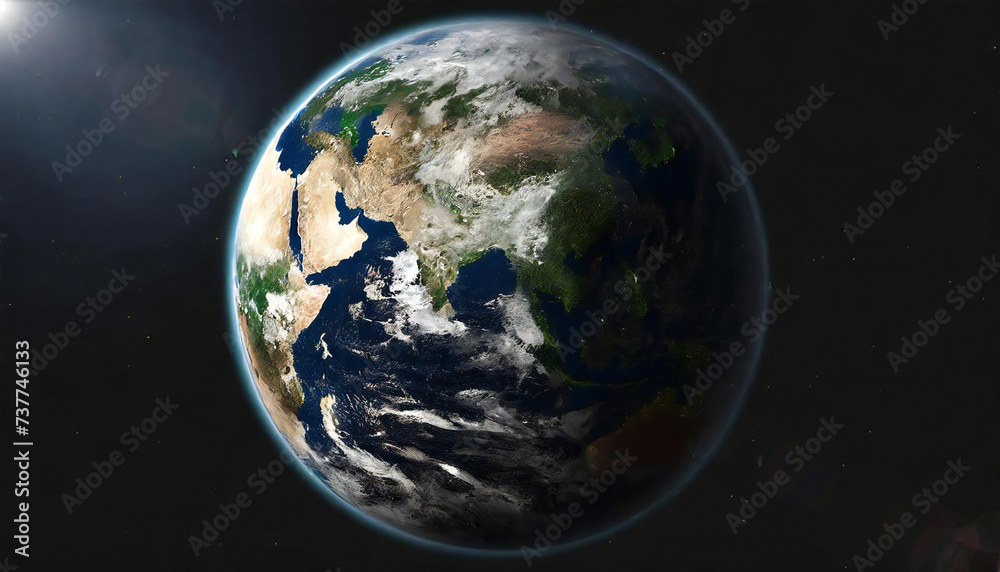 Fototapeta premium An image of the Earth seen from space. outer space. Earth.
