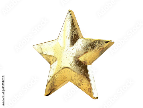 Gold star ioslated on transparent background photo