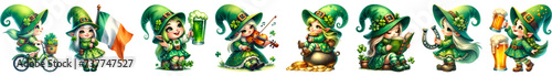 Set of St Patrick's Day Gnome girl collection