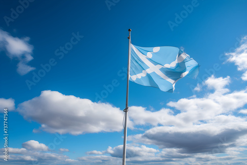 The Symbol of Pride and Unity: A Vibrantly Waving Flag under the Majestic Sky