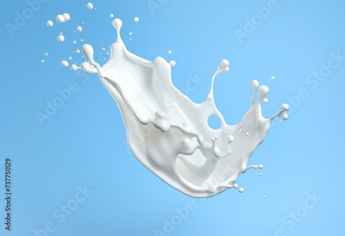 a splash of milk on a blue background