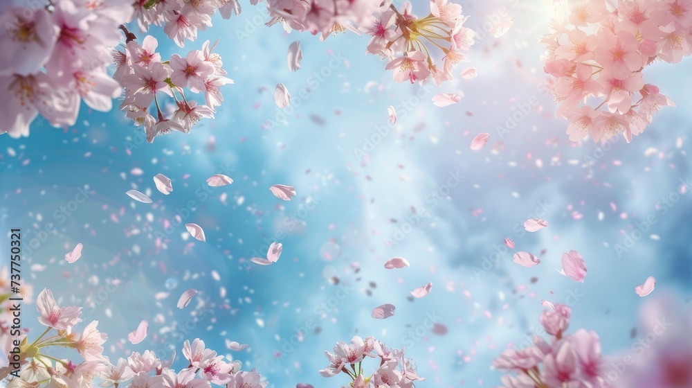 Sunlit Cherry Blossoms with Room for Textual Integration Sunlit Cherry Blossoms with Room for Textual Integration
