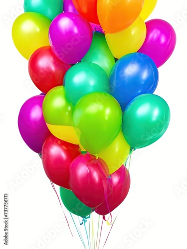 colorful balloons on a white background