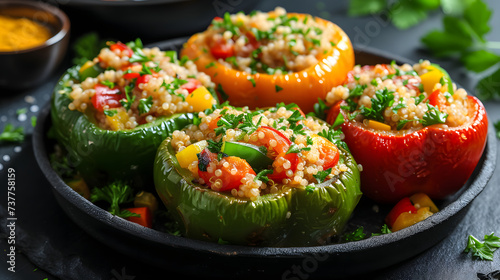 Paprika Bellings filled with Quinoa, Food Photography
