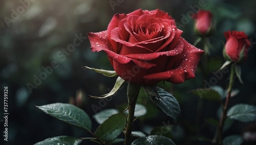 red rose in garden