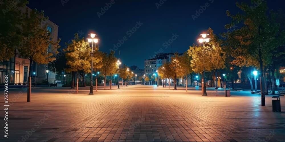Empty park at night 