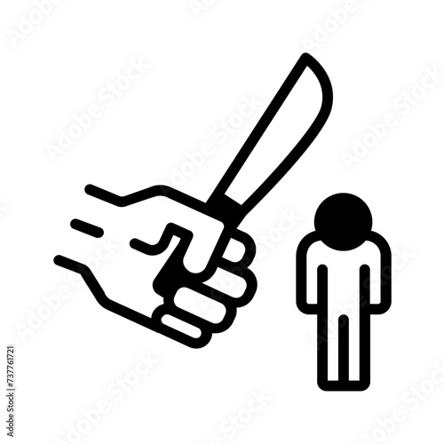 Vector solid black icon for Threatening