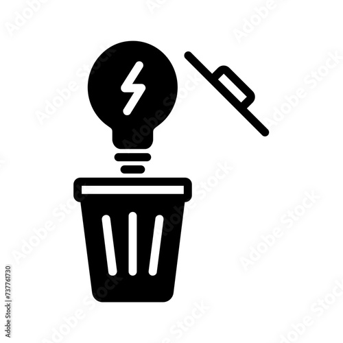 Vector solid black icon for Waste energy photo